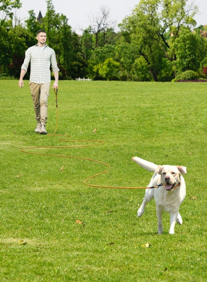 جويتيل طوق جويتيل طويل للكلاب بمقبض مبطن قابل للإزالة، طوق متين للكلاب الكبيرة والمتوسطة، متوفر بأطوال 15/30/50/65 قدمًا، طوق تدريب عاكس للضوء للعب والتخييم وربط الكلب في الفناء الخلفي، برتقالي، 50 قدمًا - Image 4